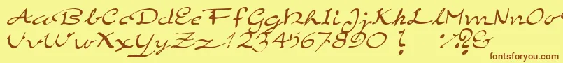 ElegantHandScript Font – Brown Fonts on Yellow Background