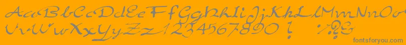 ElegantHandScript Font – Gray Fonts on Orange Background