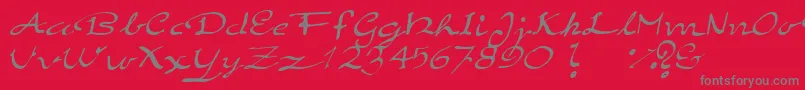 fuente ElegantHandScript – Fuentes Grises Sobre Fondo Rojo