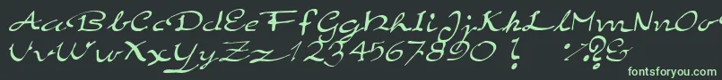 Fonte ElegantHandScript – fontes verdes em um fundo preto