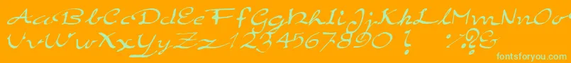 ElegantHandScript Font – Green Fonts on Orange Background
