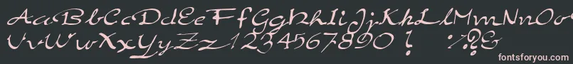 Fonte ElegantHandScript – fontes rosa em um fundo preto