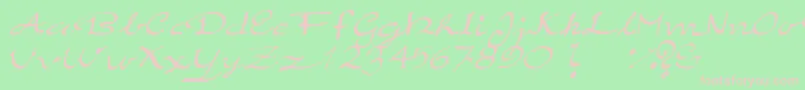 ElegantHandScript Font – Pink Fonts on Green Background