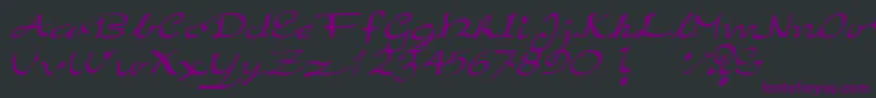 ElegantHandScript-Schriftart – Violette Schriften auf schwarzem Hintergrund