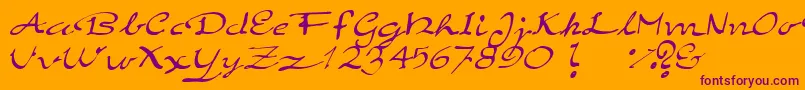 ElegantHandScript Font – Purple Fonts on Orange Background