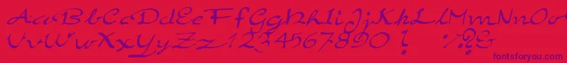 フォントElegantHandScript – 赤い背景に紫のフォント