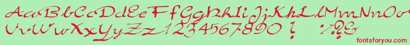 fuente ElegantHandScript – Fuentes Rojas Sobre Fondo Verde