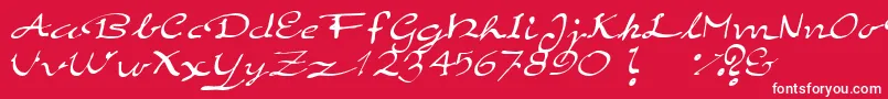 ElegantHandScript Font – White Fonts on Red Background