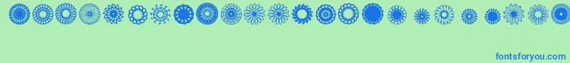 Ladoodles3 Font – Blue Fonts on Green Background