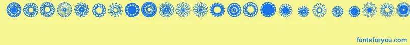 Ladoodles3 Font – Blue Fonts on Yellow Background
