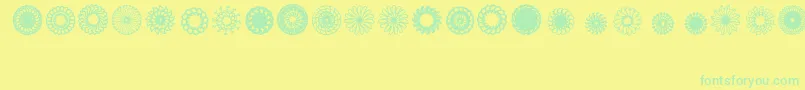 Ladoodles3 Font – Green Fonts on Yellow Background