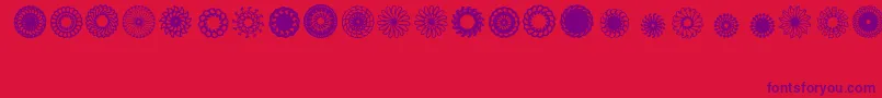 Fonte Ladoodles3 – fontes roxas em um fundo vermelho