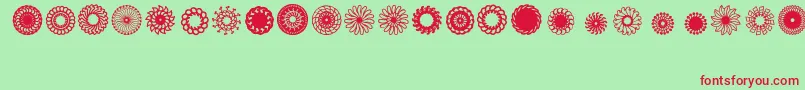 Ladoodles3 Font – Red Fonts on Green Background