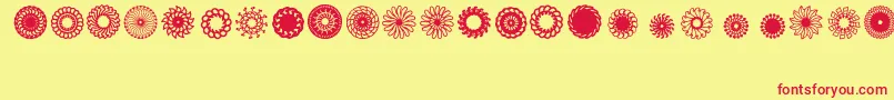 Ladoodles3 Font – Red Fonts on Yellow Background