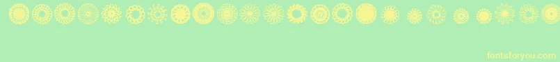Ladoodles3 Font – Yellow Fonts on Green Background