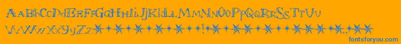 FontInARedSuitTheChristmasFont Font – Blue Fonts on Orange Background