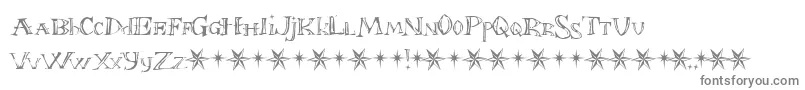 FontInARedSuitTheChristmasFont-fontti – harmaat kirjasimet valkoisella taustalla