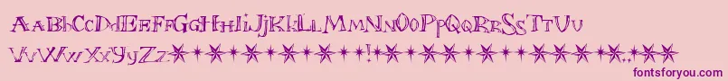 FontInARedSuitTheChristmasFont Font – Purple Fonts on Pink Background