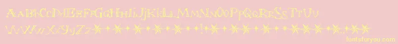 FontInARedSuitTheChristmasFont Font – Yellow Fonts on Pink Background