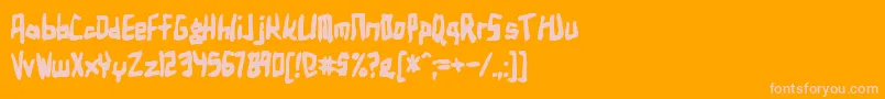 Birdlandaeroplane ffy-Schriftart – Rosa Schriften auf orangefarbenem Hintergrund
