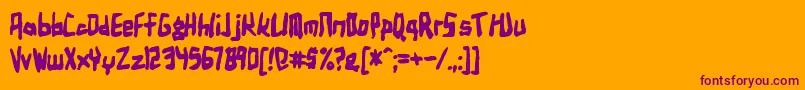 Шрифт Birdlandaeroplane ffy – фиолетовые шрифты на оранжевом фоне