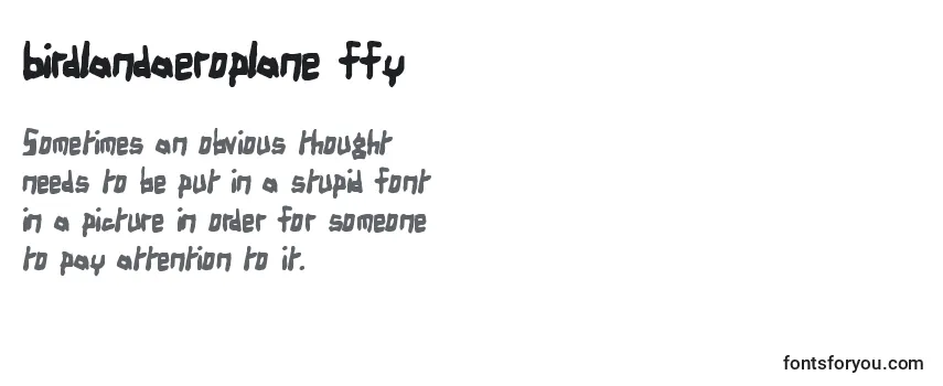 Überblick über die Schriftart Birdlandaeroplane ffy