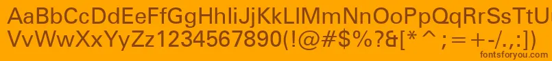 ZurichBt Font – Brown Fonts on Orange Background