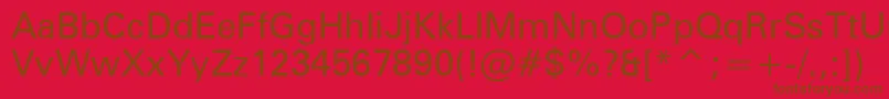 ZurichBt Font – Brown Fonts on Red Background
