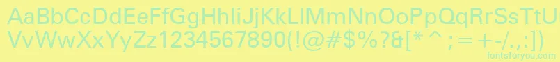 ZurichBt Font – Green Fonts on Yellow Background