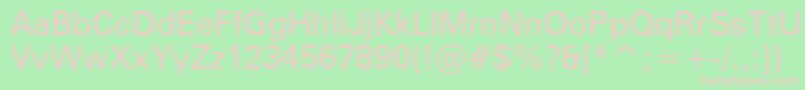ZurichBt-fontti – vaaleanpunaiset fontit vihreällä taustalla