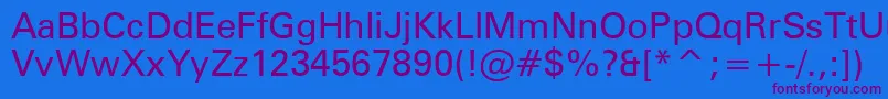 ZurichBt Font – Purple Fonts on Blue Background