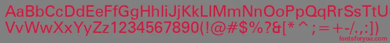 ZurichBt Font – Red Fonts on Gray Background