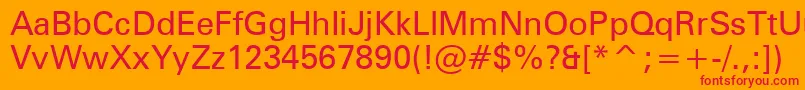 ZurichBt Font – Red Fonts on Orange Background