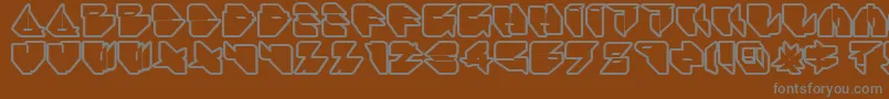 IkosDubOutline Font – Gray Fonts on Brown Background