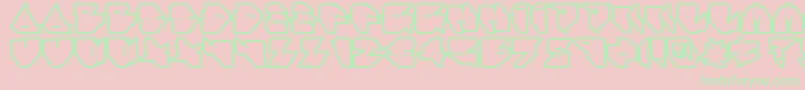 IkosDubOutline-Schriftart – Grüne Schriften auf rosa Hintergrund