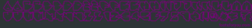 IkosDubOutline Font – Purple Fonts on Black Background