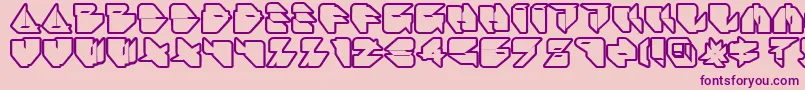 IkosDubOutline Font – Purple Fonts on Pink Background