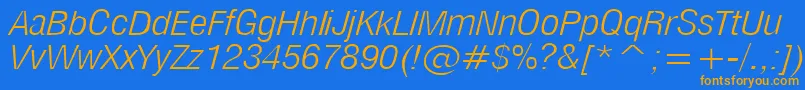 MilfltI Font – Orange Fonts on Blue Background