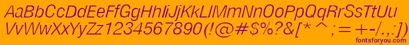 MilfltI-Schriftart – Violette Schriften auf orangefarbenem Hintergrund