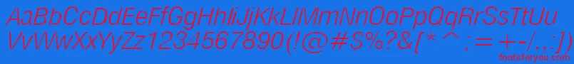 MilfltI Font – Red Fonts on Blue Background