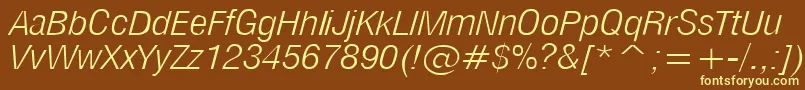 MilfltI-fontti – keltaiset fontit ruskealla taustalla