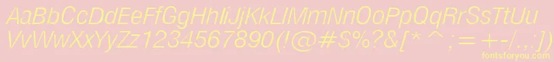 MilfltI Font – Yellow Fonts on Pink Background