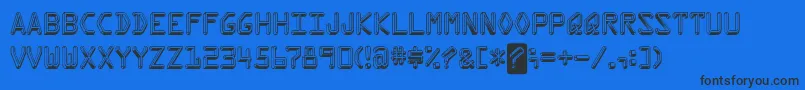 フォントKredit – 黒い文字の青い背景