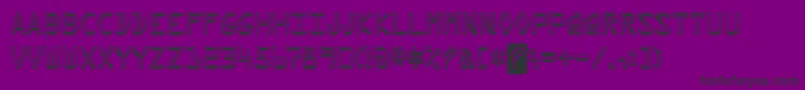 Kredit-fontti – mustat fontit violetilla taustalla