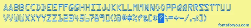 Kredit Font – Blue Fonts on Yellow Background