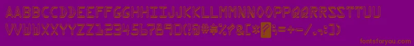 Kredit-Schriftart – Braune Schriften auf violettem Hintergrund