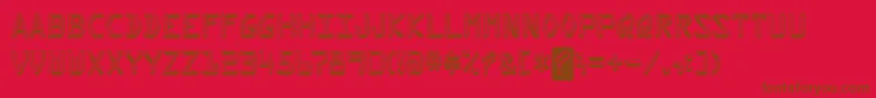 Weitere Informationen zur Kredit-Schriftart Kredit-Schriftart – Braune Schriften auf rotem Hintergrund