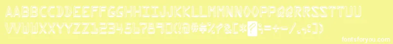 フォントKredit – 黄色い背景に白い文字