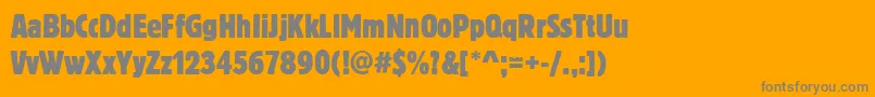 Czcionka BoulderCdRegular – szare czcionki na pomarańczowym tle