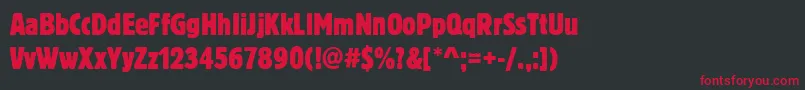 BoulderCdRegular Font – Red Fonts on Black Background